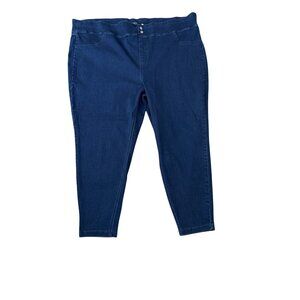 Terra & Sky Women's Plus Size 4X (28W-30W) Dark Blue Stretch Denim Jeggings